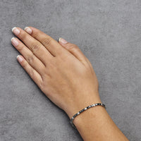 .925 Sterling Silver Black and White Diamond Tennis Bracelet (I-J Color, I2-I3 Clarity) - 7.25