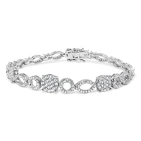 10K White Gold 3.00 Cttw Diamond Link Bracelet