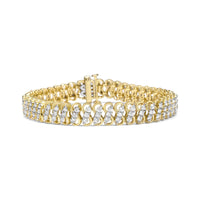10K Yellow Gold 4.0 Cttw Diamond Triple Row Infinity 7