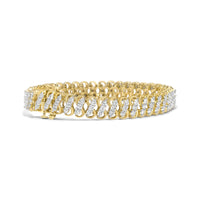 10K Yellow Gold 4.0 Cttw Diamond Triple Row Infinity 7