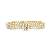 10K Yellow Gold 4.0 Cttw Diamond Triple Row Infinity 7