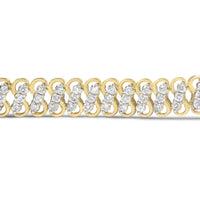 10K Yellow Gold 4.0 Cttw Diamond Triple Row Infinity 7