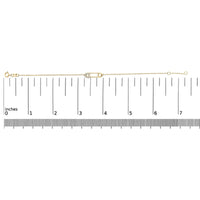 10K Yellow Gold 1/10 Cttw Diamond Paperclip Charm Adjustable Link Bracelet  (I-J Color, I1-I2 Clarity) - 7.25 Inch