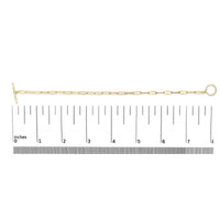 14KT Yellow Gold 1/4ct Cttw Diamond Bar and Hoop Toggle Paperclip Chain Bracelet (I-J Color, I1-I2 Clarity) - 7.25