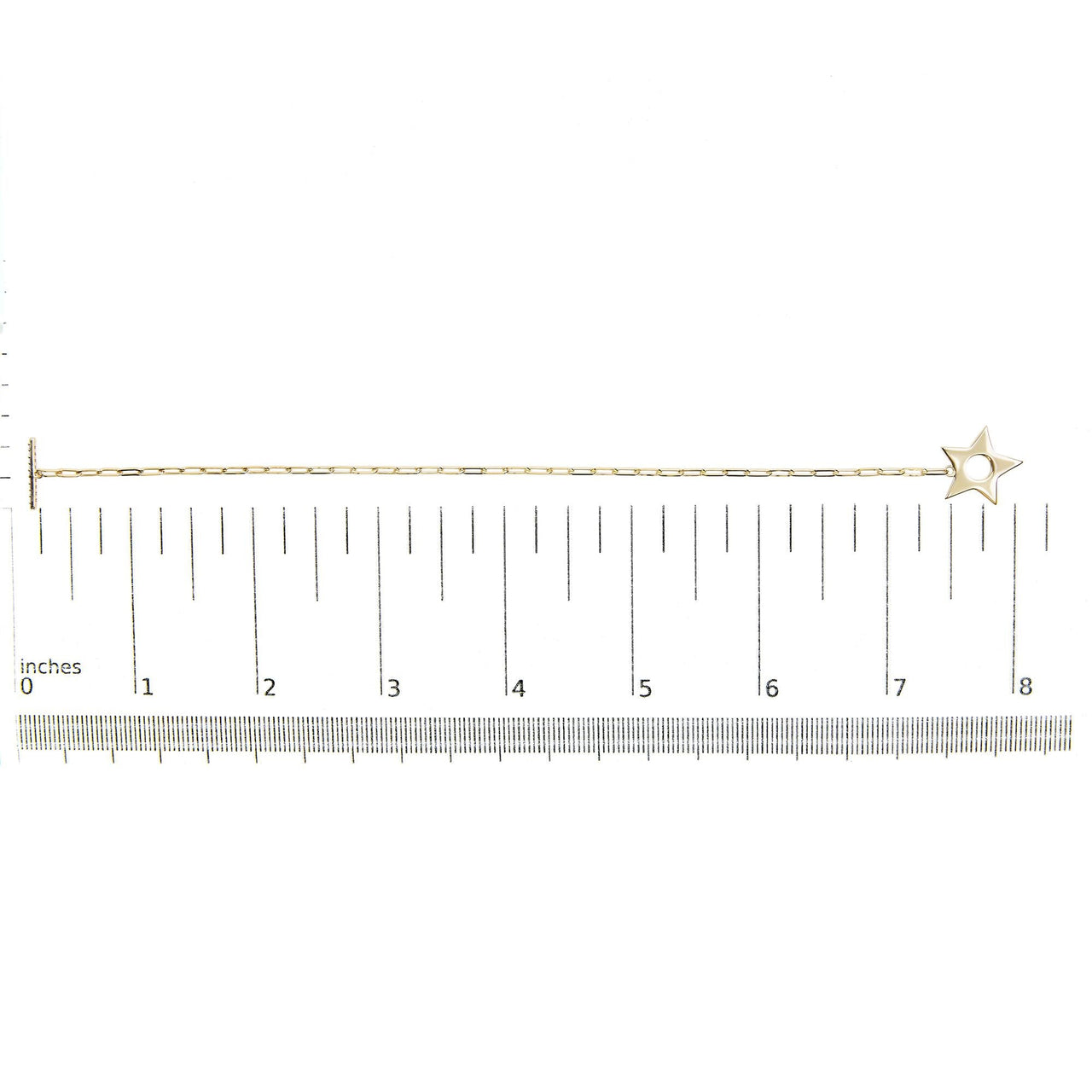 18K Yellow Gold Plated Sterling Silver Diamond Accent Star Charm Paperclip Chain Bracelet