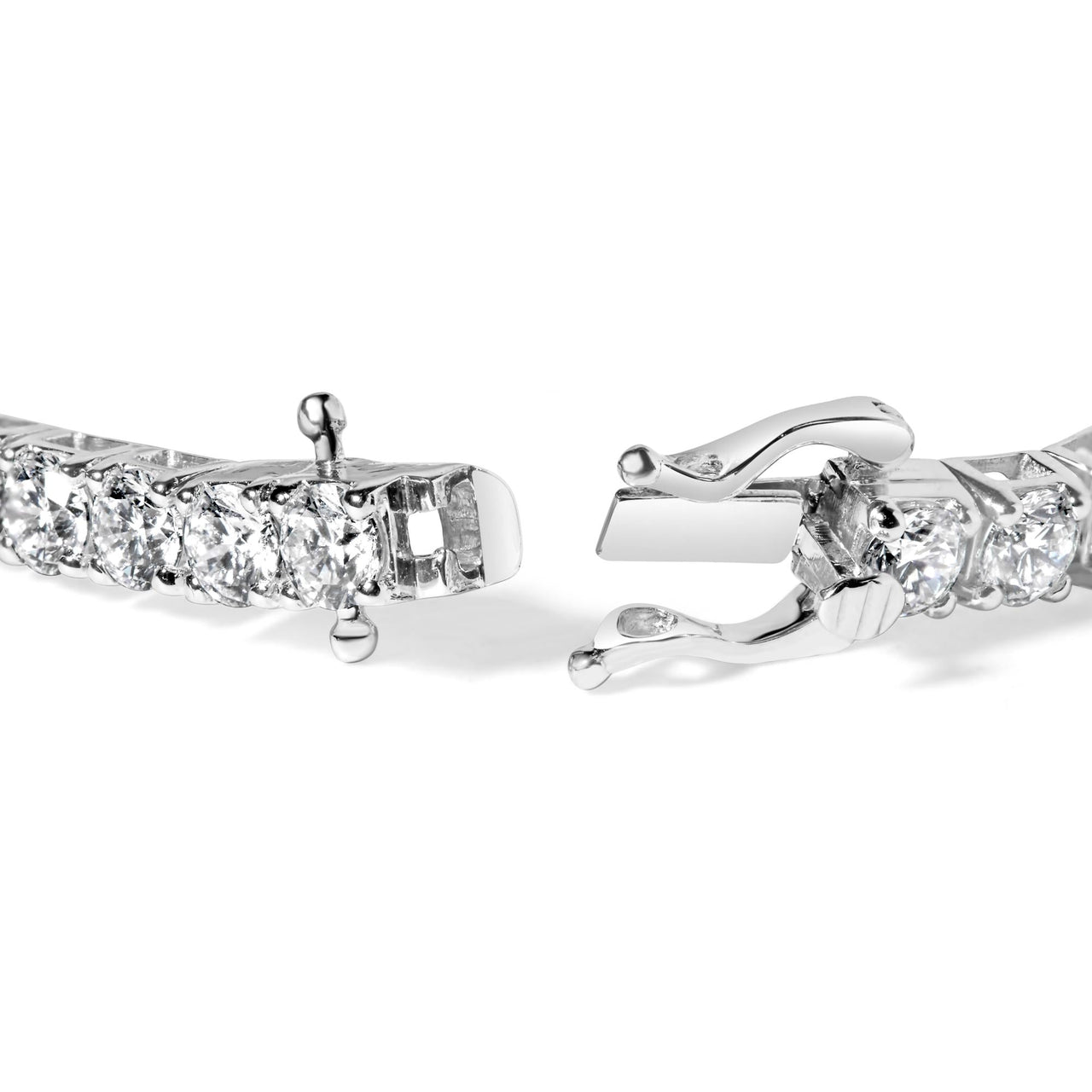 14K White Gold 4-Prong Set Lab Grown Round Diamond Classic Tennis Bracelet (F-G Color, VS1-VS2 Clarity) - 7.25"