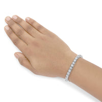14K White Gold 4-Prong Set Lab Grown Round Diamond Classic Tennis Bracelet (F-G Color, VS1-VS2 Clarity) - 7.25