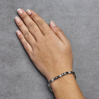 .925 Sterling Silver Black and White Diamond Tennis Bracelet (I-J Color, I2-I3 Clarity) - 7.25