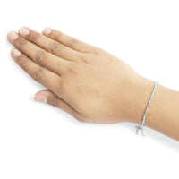 .925 Sterling Silver 2.0 Cttw Round Lab-Grown Diamond Tennis Bracelet (F-G Color, VS2-VS1 Clarity) - 7