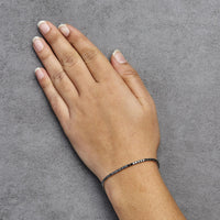 .925 Sterling Silver 4-Prong Set Treated Black Round-Cut Diamond Classic Tennis Bracelet (Black Color, I2-I3 Clarity) - 7.25