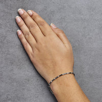 .925 Sterling Silver Black and White Diamond Tennis Bracelet (I-J Color, I2-I3 Clarity) - 7.25