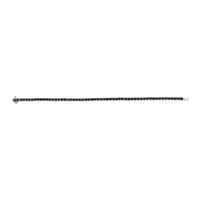 .925 Sterling Silver 4-Prong Set Treated Black Round-Cut Diamond Classic Tennis Bracelet (Black Color, I2-I3 Clarity) - 7.25