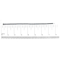 .925 Sterling Silver 4-Prong Set Treated Black Round-Cut Diamond Classic Tennis Bracelet (Black Color, I2-I3 Clarity) - 7.25
