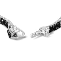 .925 Sterling Silver Black and White Diamond Tennis Bracelet (I-J Color, I2-I3 Clarity) - 7.25