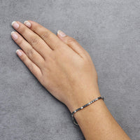 .925 Sterling Silver Black and White Diamond Tennis Bracelet (I-J Color, I2-I3 Clarity) - 7.25