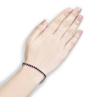 .925 Sterling Silver 11 1/2 Cttw Created Pink Ruby Tennis Bracelet - 7.25