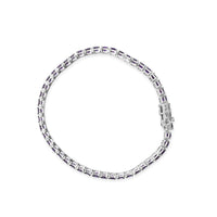 .925 Sterling Silver 7 3/8 Ctw Created Purple Amethyst Tennis Bracelet -7.25