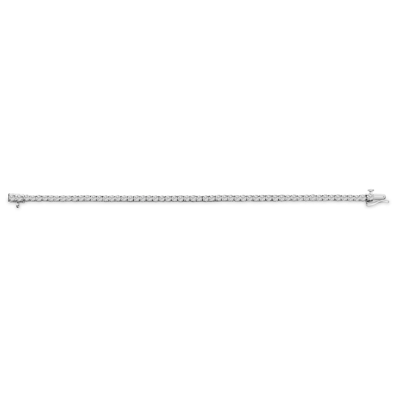 14K White Gold 6.00 Cttw Lab Grown Diamond Classic Tennis Bracelet  - 7.25"