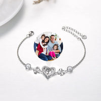 925 Sterling Silver Personalized Photo Locket Charm Bracelet