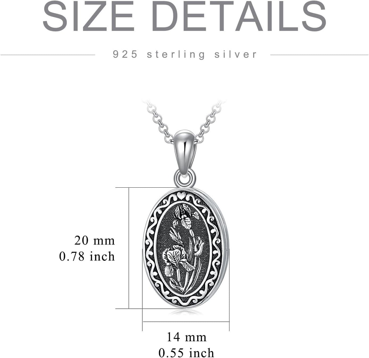 925 Sterling Silver Photo Locket Necklace