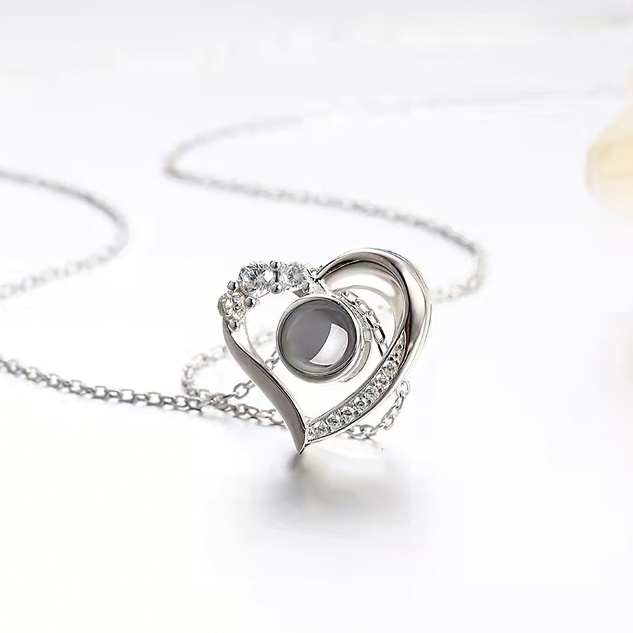 Personalized Heart Shaped Projection Necklace 925 Sterling Silver