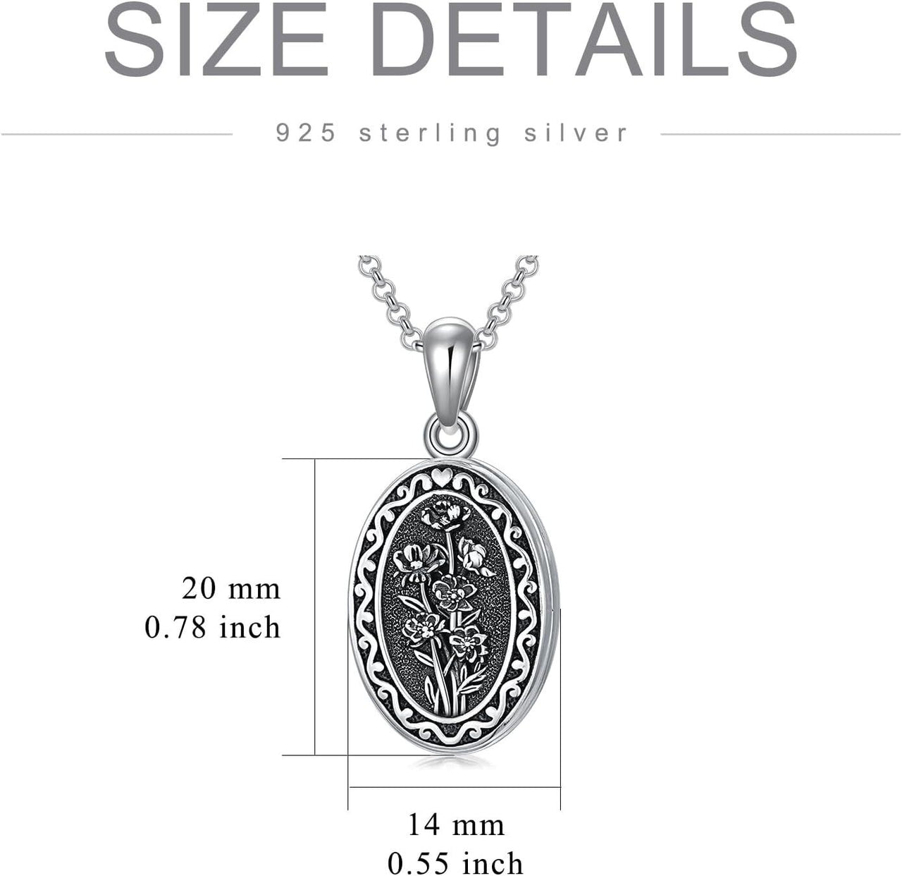 925 Sterling Silver Photo Locket Necklace