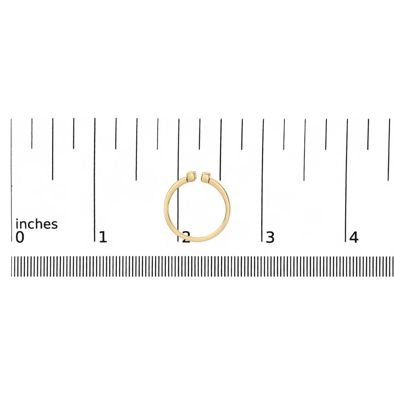 14K Yellow Gold Plated Sterling Silver 1/5 Cttw Baguette Diamond Open Band Ring