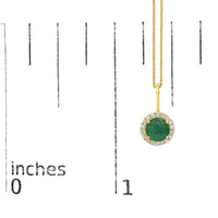 10K Gold Gemstone and 1/10 Cttw Diamond Accent Halo Pendant Necklace