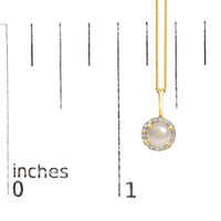 10K Gold Gemstone and 1/10 Cttw Diamond Accent Halo Pendant Necklace