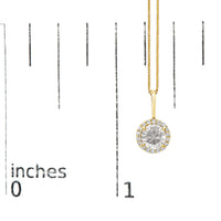 10K Gold Gemstone and 1/10 Cttw Diamond Accent Halo Pendant Necklace
