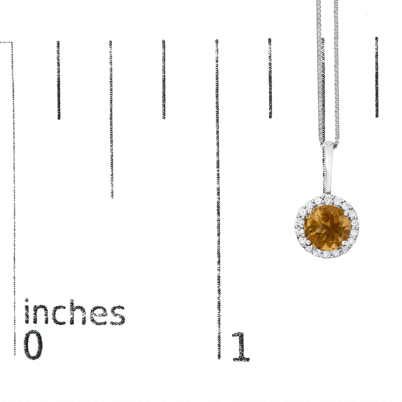 10K Gold Gemstone and 1/10 Cttw Diamond Accent Halo Pendant Necklace