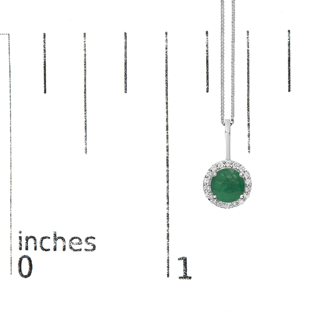10K Gold Gemstone and 1/10 Cttw Diamond Accent Halo Pendant Necklace