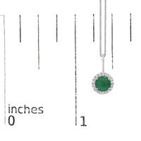 10K Gold Gemstone and 1/10 Cttw Diamond Accent Halo Pendant Necklace