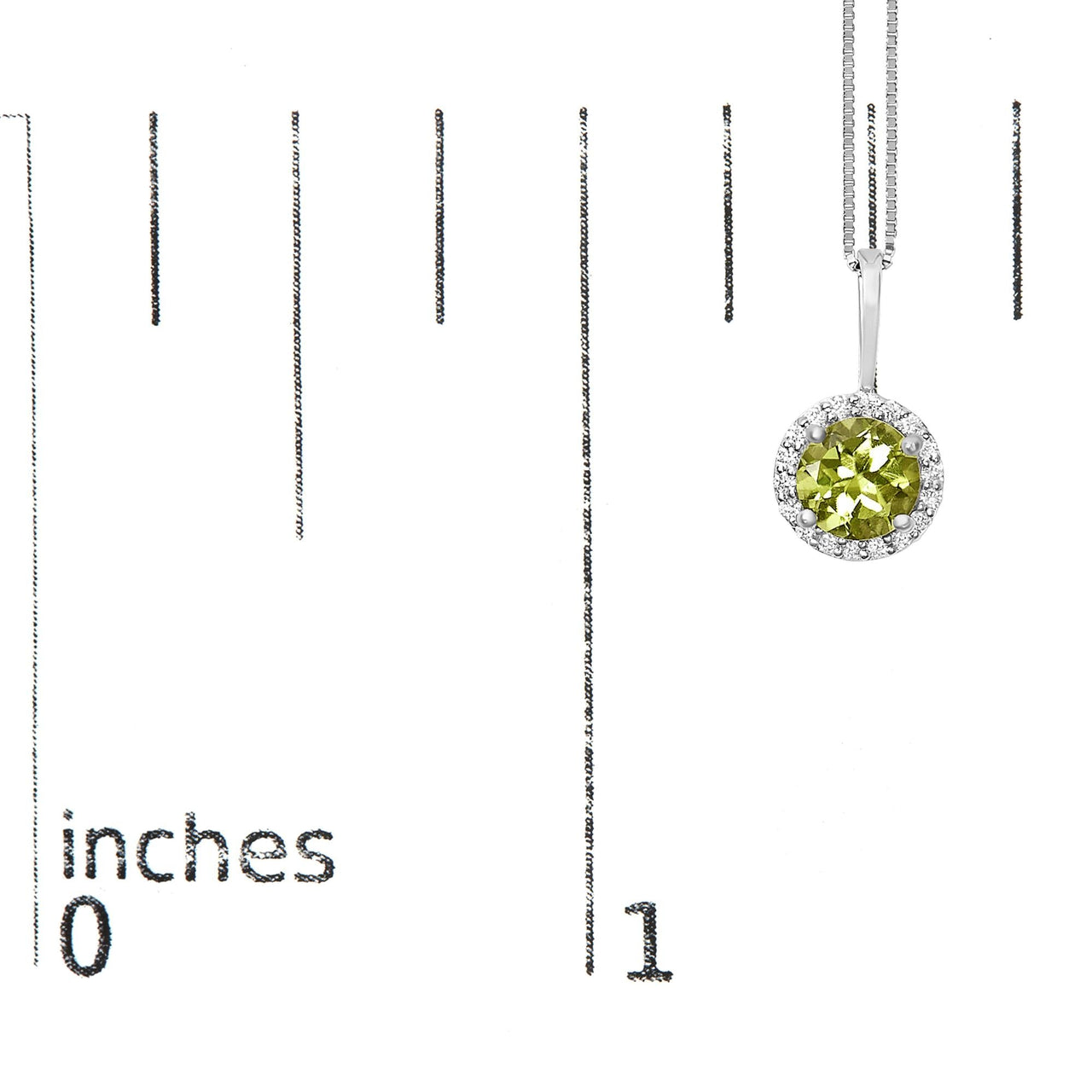 10K Gold Gemstone and 1/10 Cttw Diamond Accent Halo Pendant Necklace