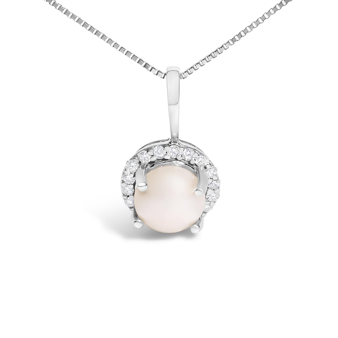10K Gold Gemstone and 1/10 Cttw Diamond Accent Halo Pendant Necklace