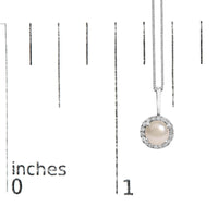 10K Gold Gemstone and 1/10 Cttw Diamond Accent Halo Pendant Necklace