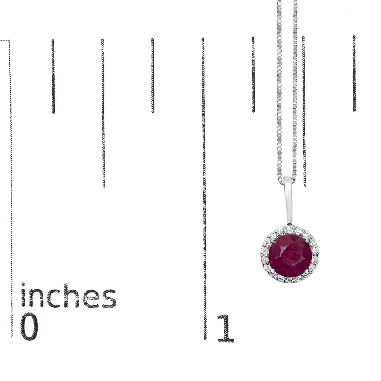10K Gold Gemstone and 1/10 Cttw Diamond Accent Halo Pendant Necklace