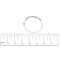 14K White Gold 1 7/8 Cttw Semi Bezel Set Diamond Floral Cluster Bangle Bracelet (H-I Color, SI1-SI2 Clarity) - Fits wrists up to 7.25