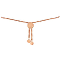 10K Rose Gold over .925 Sterling Silver 1/10 Cttw Round-Cut Diamond Heart Link Adjustable Bolo Bracelet (H-I Color, I2-I3 Clarity) - 6