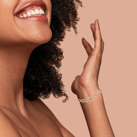 10K Rose Gold over .925 Sterling Silver 1/10 Cttw Round-Cut Diamond Heart Link Adjustable Bolo Bracelet (H-I Color, I2-I3 Clarity) - 6