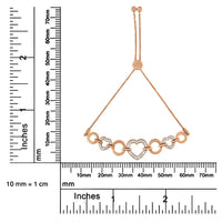 10K Rose Gold over .925 Sterling Silver 1/10 Cttw Round-Cut Diamond Heart Link Adjustable Bolo Bracelet (H-I Color, I2-I3 Clarity) - 6
