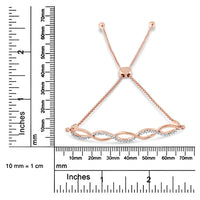 .925 Sterling Silver Diamond Infinity Twist 4”-10” Adjustable Bolo Bracelet (I-J Color, I2-I3 Clarity)