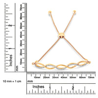 .925 Sterling Silver Diamond Infinity Twist 4”-10” Adjustable Bolo Bracelet (I-J Color, I2-I3 Clarity)