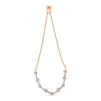 .925 Sterling Silver Diamond Accent Heart and Wave Link Bolo Bracelet (I-J Color, I2-I3 Clarity) - 6