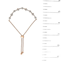 .925 Sterling Silver Diamond Accent Heart and Wave Link Bolo Bracelet (I-J Color, I2-I3 Clarity) - 6