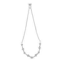 .925 Sterling Silver Diamond Accent Heart and Wave Link Bolo Bracelet (I-J Color, I2-I3 Clarity) - 6