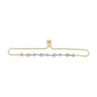 .925 Sterling Silver Diamond Accent Heart and Wave Link Bolo Bracelet (I-J Color, I2-I3 Clarity) - 6