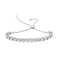 .925 Sterling Silver 1/10 Cttw Diamond Miracle Plate in Bypass Style 
