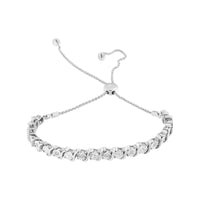 .925 Sterling Silver 1/10 Cttw Diamond Miracle Plate in Bypass Style 