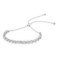 .925 Sterling Silver 1/10 Cttw Diamond Miracle Plate in Bypass Style 
